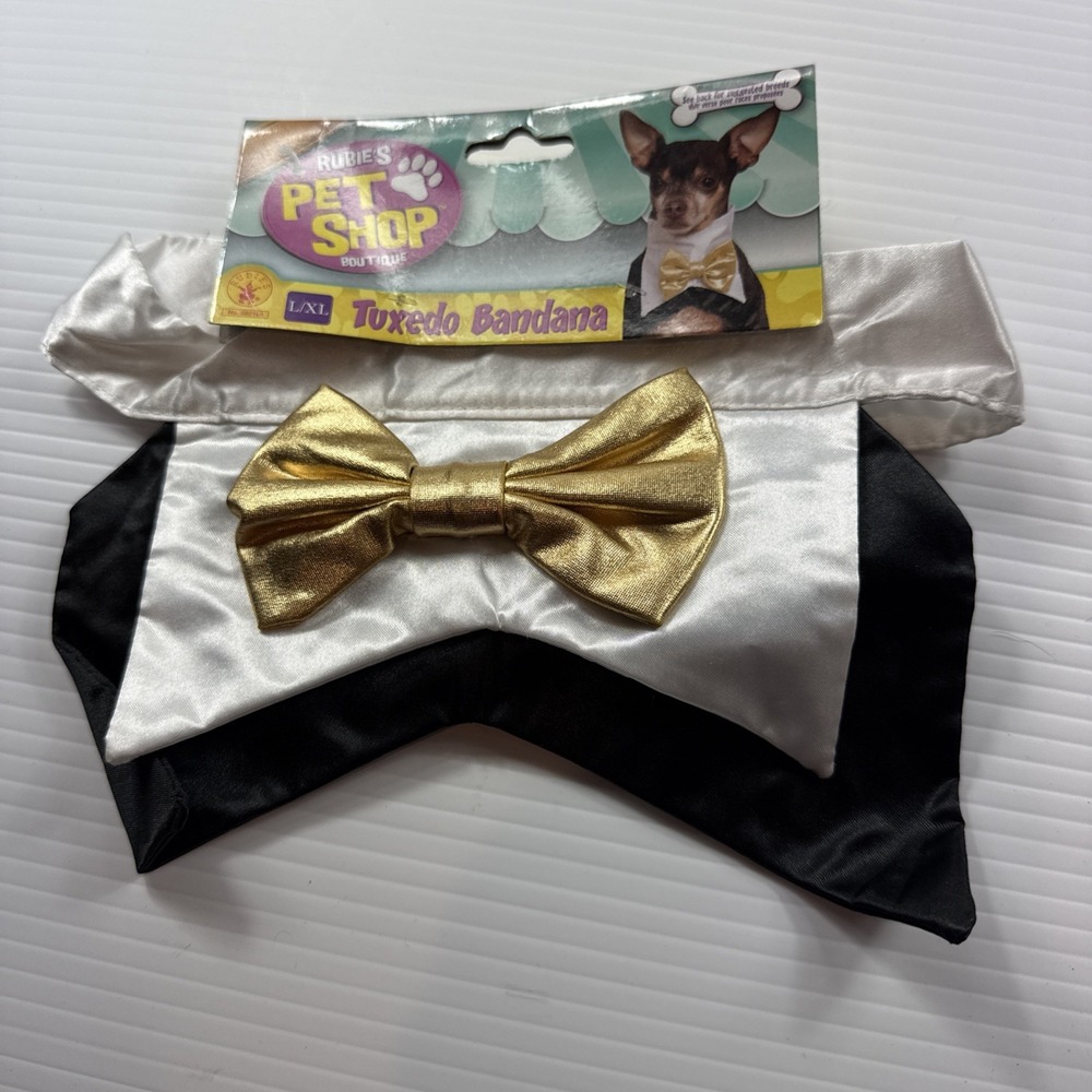 Bowtie Vest Tuxedo L/XL Dog Pet Costume Bandana Rubies Pet Shop NWT